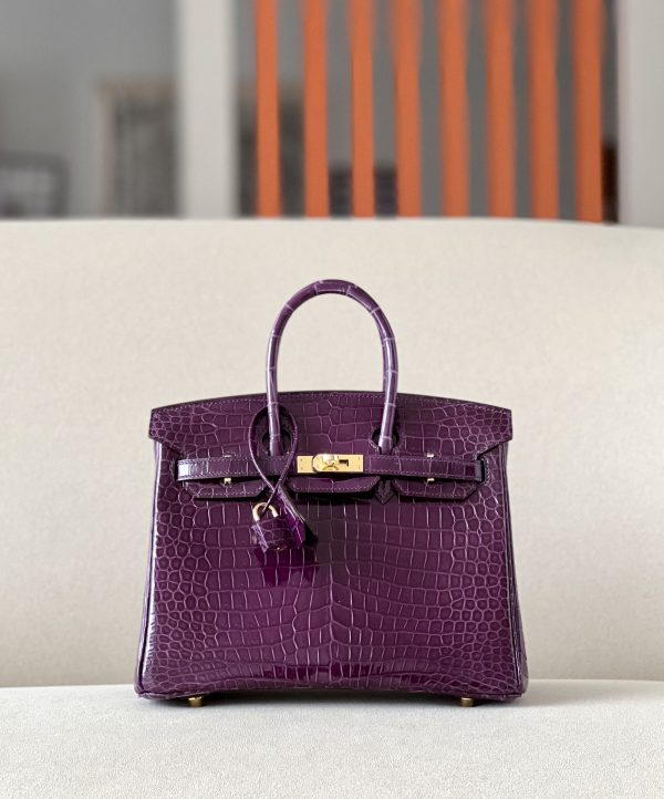 Birkin Cassis N5 Shiny  Porosus Crocodile 25  Gold Hardware