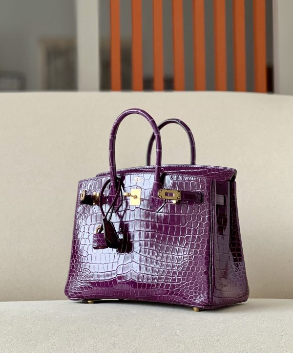 Birkin Cassis N5 Shiny  Porosus Crocodile 25  Gold Hardware - Image 3