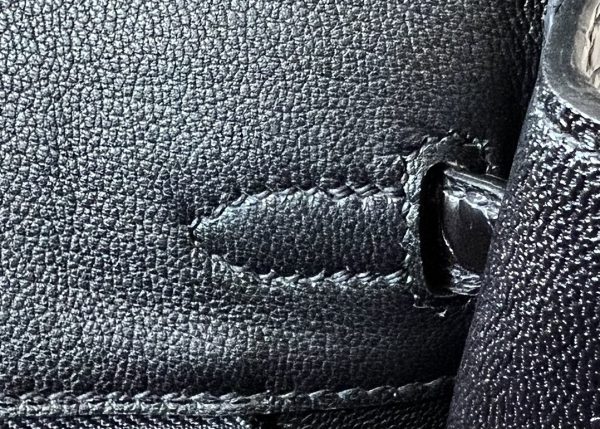 Birkin 25 Matte Porosus Crocodile Black CK89 Palladium Hardware - Image 6