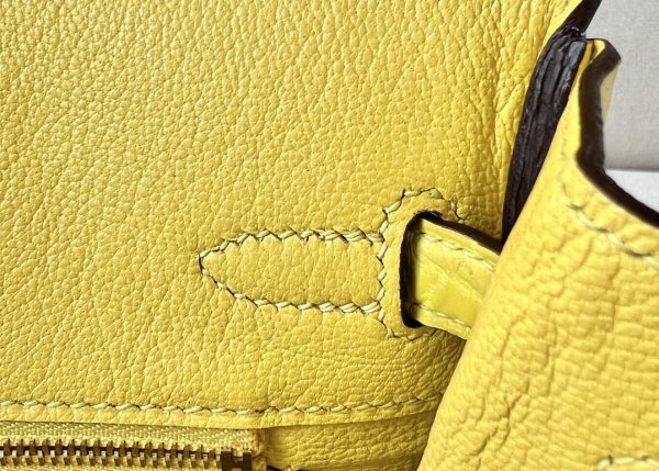 Birkin 25 Matte Niloticus Crocodile Mimosa Gold Hardware M9 - Image 3