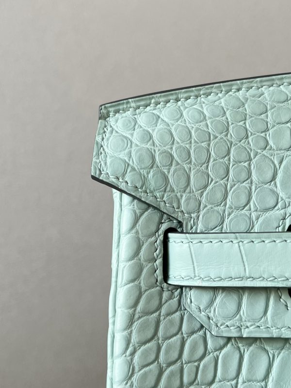 Birkin 25 Matte Alligator Crocodile Menthe Gold Hardware 6U - Image 7