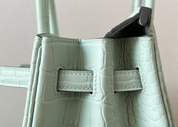 Birkin 25 Matte Alligator Crocodile Menthe Gold Hardware 6U - Image 2