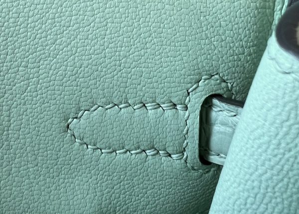 Birkin 25 Matte Alligator Crocodile Menthe Gold Hardware 6U - Image 9