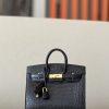Birkin 20 Matte Alligator Crocodile Black Gold Hardware CK89