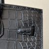 Birkin 20 Matte Alligator Crocodile Black Gold Hardware CK89 - Image 6