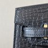 Birkin 20 Matte Alligator Crocodile Black Gold Hardware CK89 - Image 7