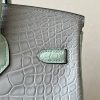 Birkin 25 Matte Alligator Crocodile Two-tone 2H kraft Y1 Vanille Gold Hardware - Image 4