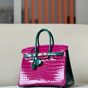 Birkin 25 Matte Niloticus Crocodile Menthe Palladium Hardware