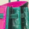 Birkin 25 Matte Niloticus Crocodile Menthe Palladium Hardware - Image 7