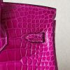 Birkin 25 Shiny Alligator Crocodile Rose Sheherazade Gold Hardware J5 - Image 4