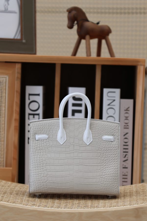 Herm¨¨s Birkin 20 Faubourg Sellier Beton Matte Alligator Palladium Hardware - Image 8