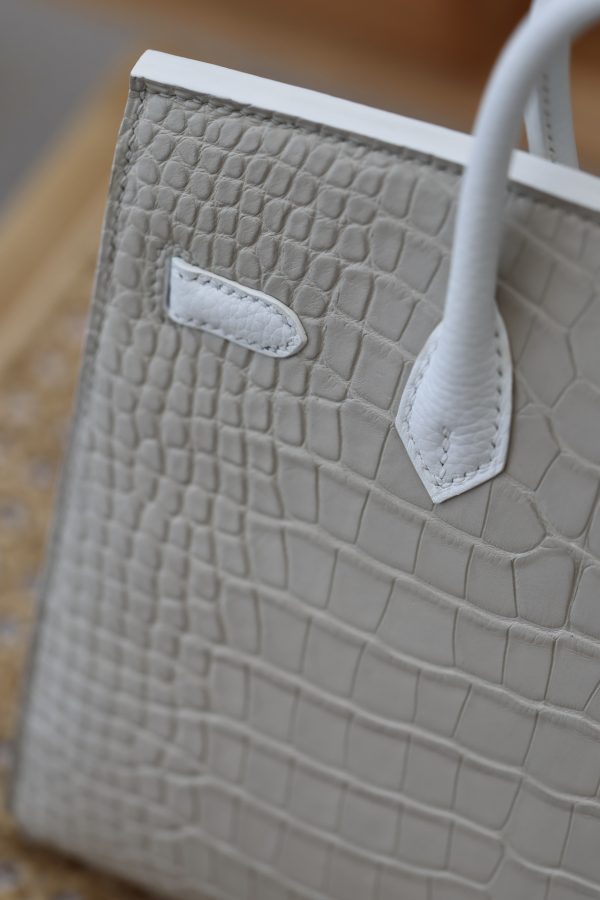 Herm¨¨s Birkin 20 Faubourg Sellier Beton Matte Alligator Palladium Hardware - Image 3