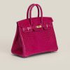 Birkin 25 Shiny Alligator Crocodile Rose Sheherazade Crystal buckle - Image 9