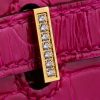 Birkin 25 Shiny Alligator Crocodile Rose Sheherazade Crystal buckle - Image 7