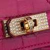 Birkin 25 Shiny Alligator Crocodile Rose Sheherazade Crystal buckle - Image 6
