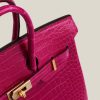 Birkin 25 Shiny Alligator Crocodile Rose Sheherazade Crystal buckle - Image 5