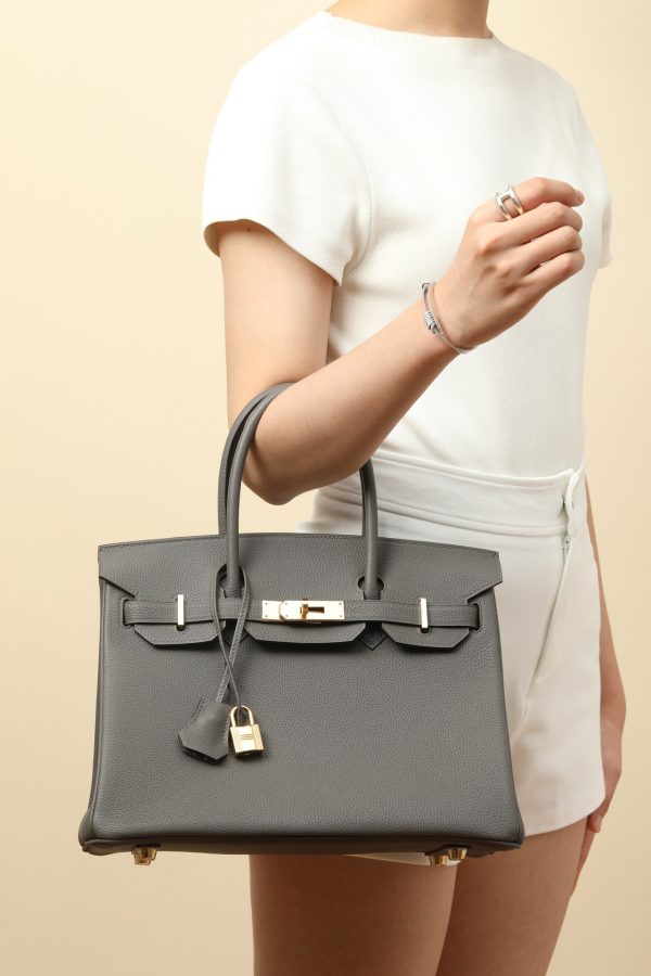 Birkin 30 Togo Etain 8F  Gold Hardware - Image 8