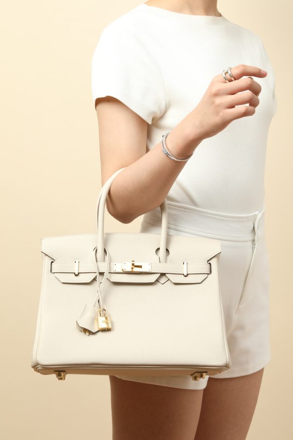 Birkin 30 Togo Craie 10 Gold Hardware - Image 8