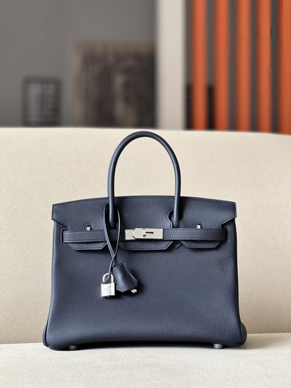 Birkin 30 Togo Blue Nuit 2Z Palladium Hardware