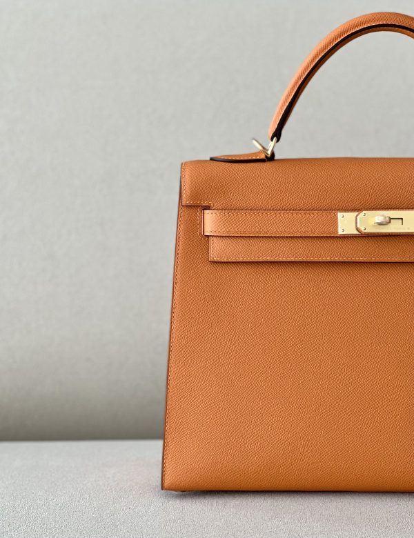 kelly 32 Epsom Orange 93 Gold Hardware - Image 2