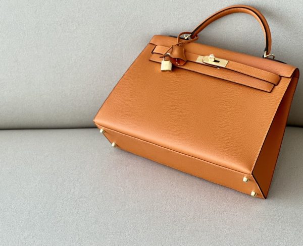 kelly 32 Epsom Orange 93 Gold Hardware - Image 7