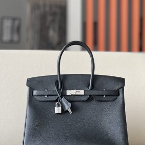 Birkin 35 Epsom Noir Palladium Hardware