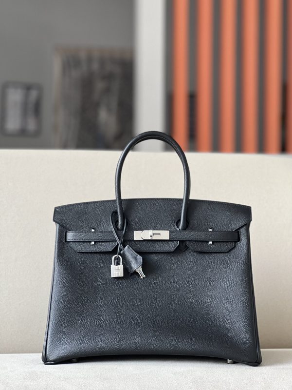 Birkin 35 Epsom Noir Palladium Hardware