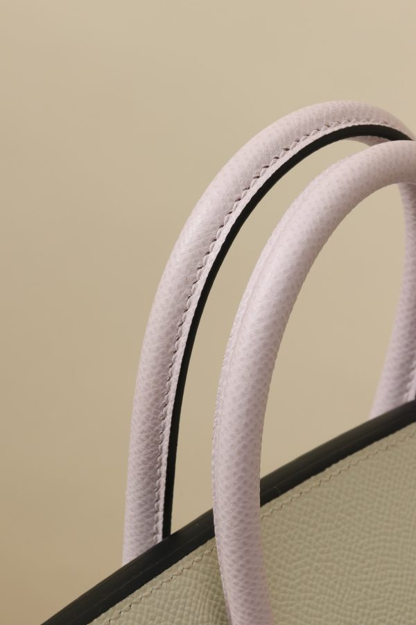 Birkin HSS 25 Bleu Glacier 8U,Mauve Pale 09 And Nata l2 Epsom Palladium Hardware - Image 4