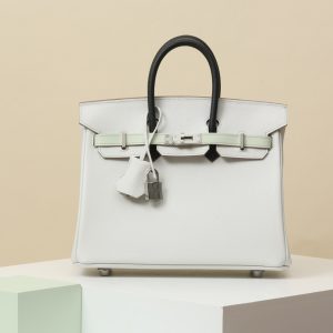 Birkin HSS 25 Gris Pale M4,Vert Fizz 0S And Graphite 88 Epsom Palladium Hardware