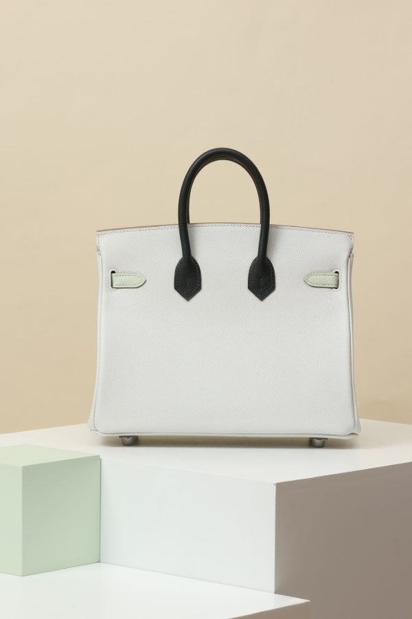 Birkin HSS 25 Gris Pale M4,Vert Fizz 0S And Graphite 88 Epsom Palladium Hardware - Image 3