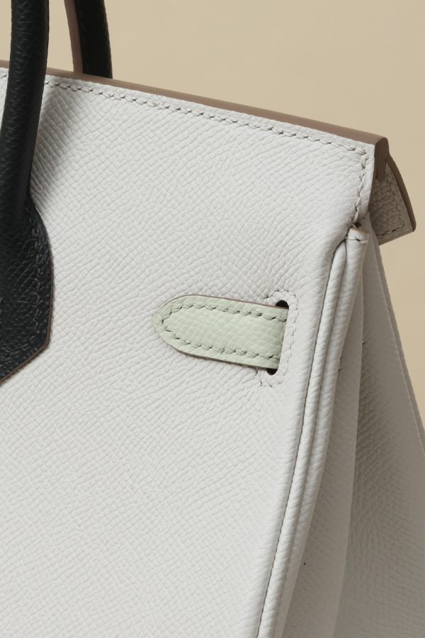 Birkin HSS 25 Gris Pale M4,Vert Fizz 0S And Graphite 88 Epsom Palladium Hardware - Image 5