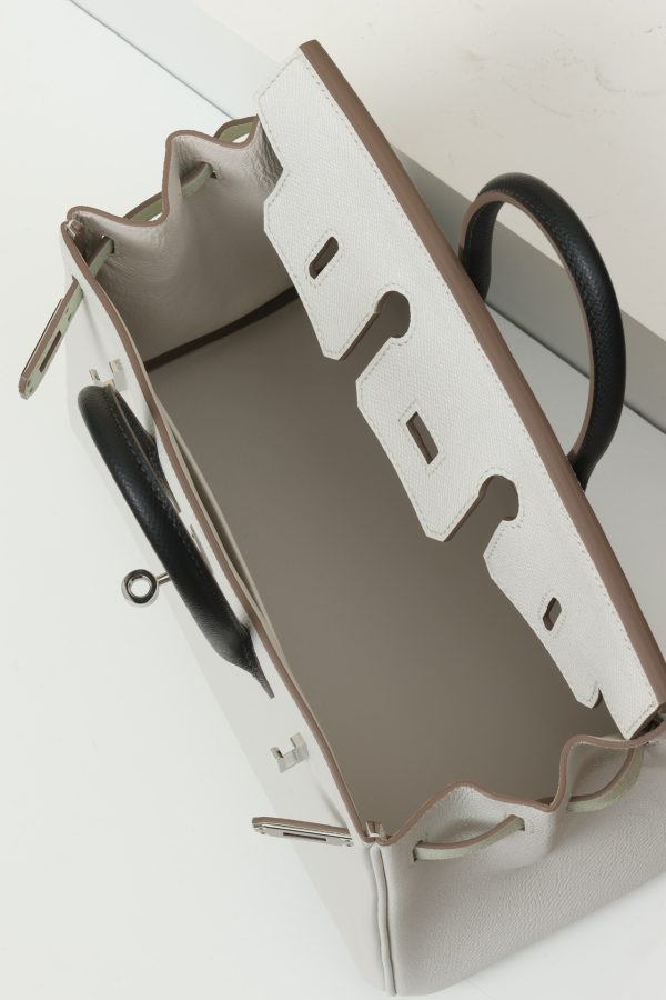 Birkin HSS 25 Gris Pale M4,Vert Fizz 0S And Graphite 88 Epsom Palladium Hardware - Image 7