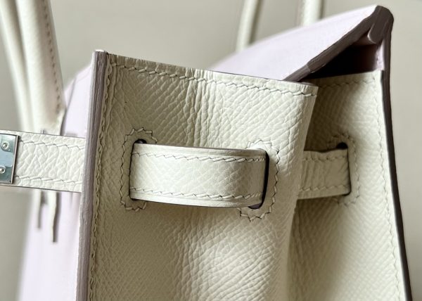 Birkin HSS 25 Mauve Pale 09 And Craie 10 Epsom Palladium Hardware - Image 5