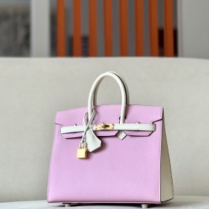 Birkin HSS 25 Mauve Sylvestre X9 And Nata I2 Epsom Gold Hardware