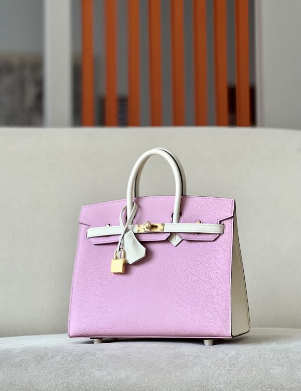 Birkin HSS 25 Mauve Sylvestre X9 And Nata I2 Epsom Gold Hardware