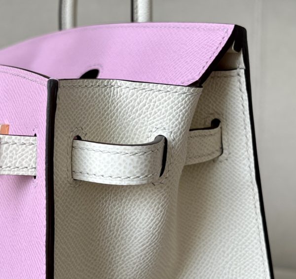 Birkin HSS 25 Mauve Sylvestre X9 And Nata I2 Epsom Gold Hardware - Image 2