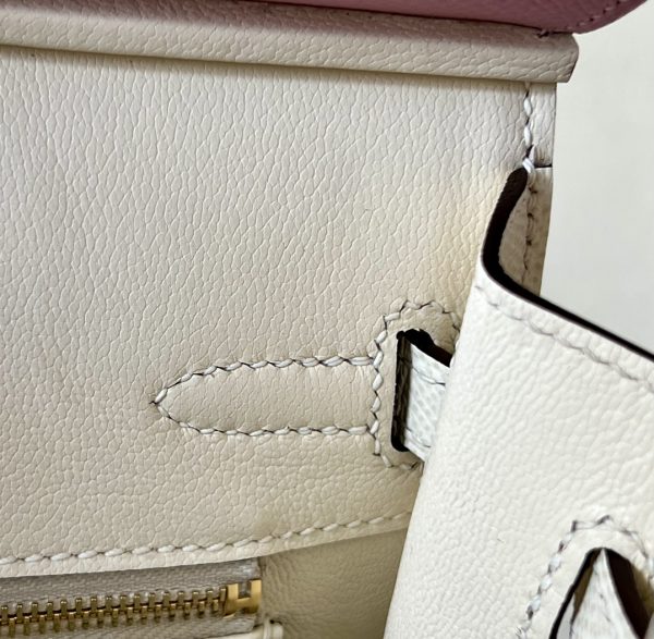 Birkin HSS 25 Mauve Sylvestre X9 And Nata I2 Epsom Gold Hardware - Image 3