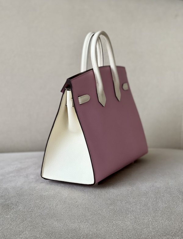 Birkin HSS 25 Mauve Sylvestre X9 And Nata I2 Epsom Gold Hardware - Image 5