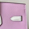 Birkin HSS 25 Mauve Sylvestre X9 And Nata I2 Epsom Gold Hardware - Image 8