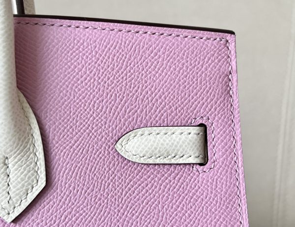 Birkin HSS 25 Mauve Sylvestre X9 And Nata I2 Epsom Gold Hardware - Image 8