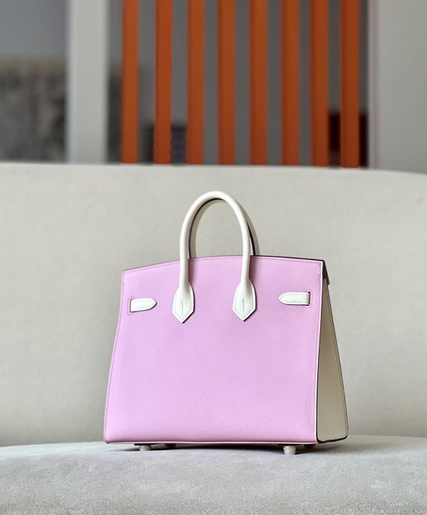 Birkin HSS 25 Mauve Sylvestre X9 And Nata I2 Epsom Gold Hardware - Image 7