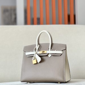 Birkin HSS 25 Etoupe 18 And Craie 10 Epsom Glod Hardware