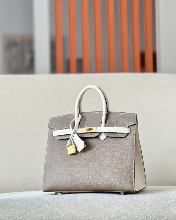 Birkin HSS 25 Etoupe 18 And Craie 10 Epsom Glod Hardware