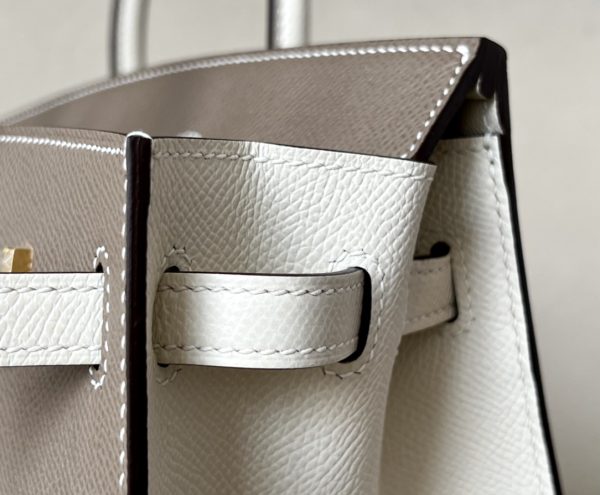 Birkin HSS 25 Etoupe 18 And Craie 10 Epsom Glod Hardware - Image 2