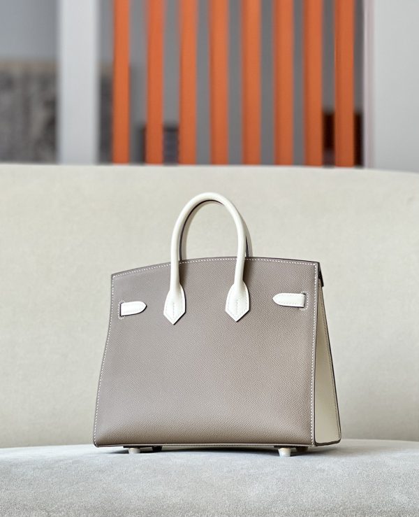 Birkin HSS 25 Etoupe 18 And Craie 10 Epsom Glod Hardware - Image 9