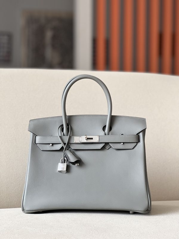 Birkin 30 Swift Gris Meyer 0L Palladium Hardware
