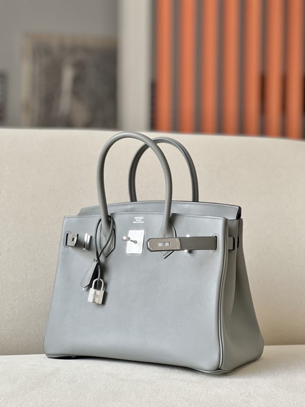 Birkin 30 Swift Gris Meyer 0L Palladium Hardware - Image 3