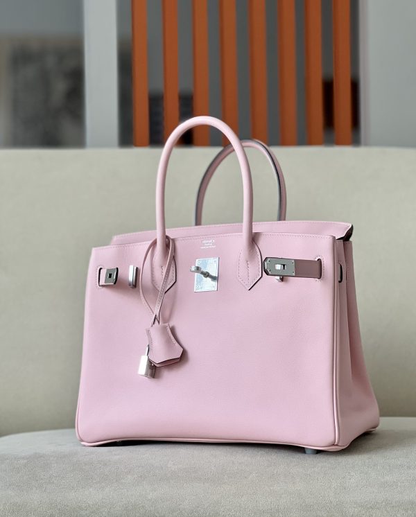 Birkin 30 Swift Rose Sakura 3Q Palladium Hardware - Image 2