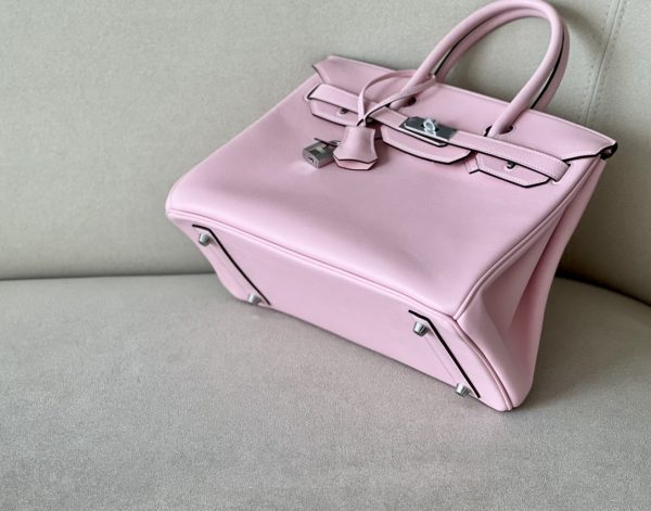 Birkin 30 Swift Rose Sakura 3Q Palladium Hardware - Image 9
