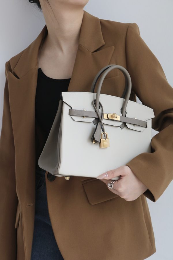 Birkin HSS 25 Swift Beton 8L And Gris Asphalt M8 Gold Hardware - Image 5
